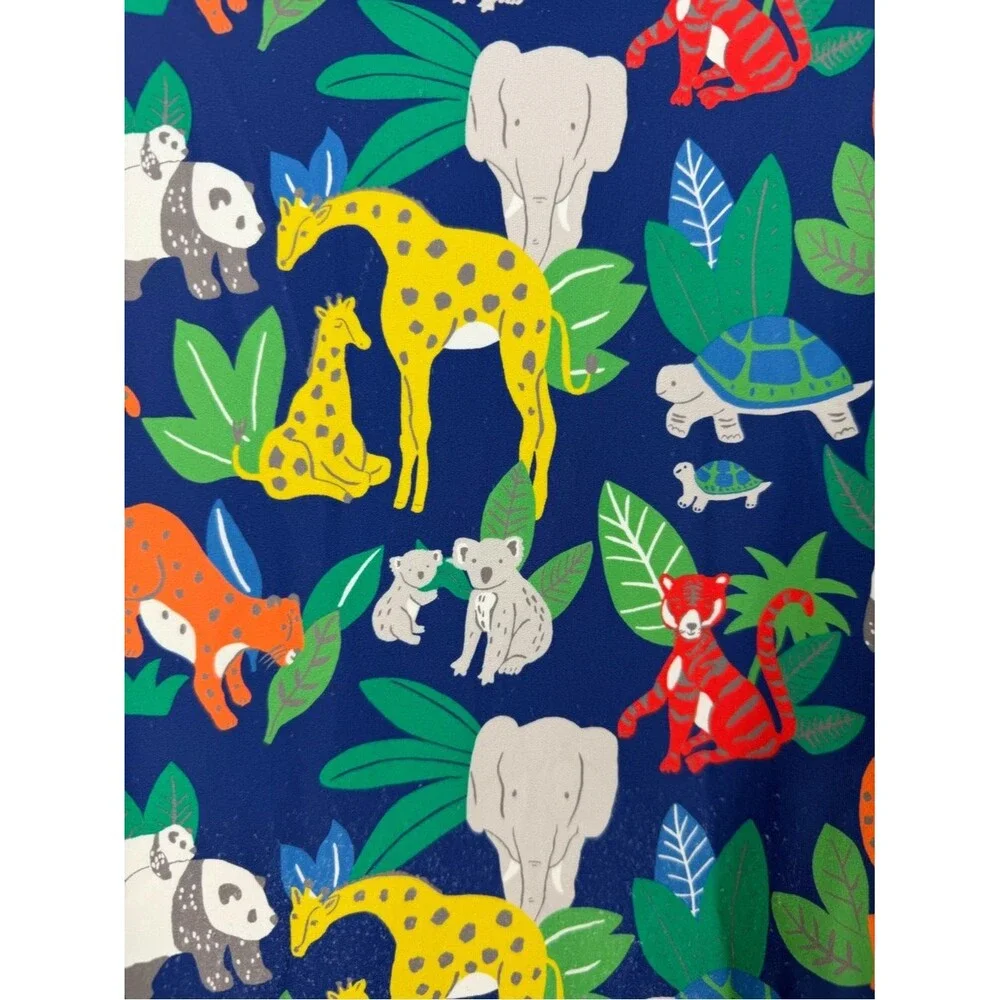 Baby Boden Zipper Fun Sun Safe Surf Swim Suit Animal Safari Print Blue 12-18m